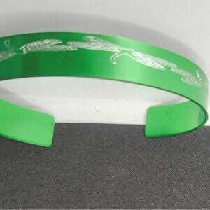 Hand Crafted Engraved Cuff Bracelet Green Dragonfly